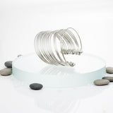 Cuff Silver 19 Row Stacked Bangle Bracelet Women