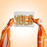VOLS Gold Letter Charm Orange Scarf Bracelet