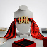 UGA Gold Letter Charm Red Black Scarf Bracelet