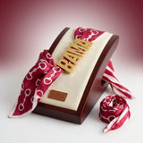BAMA Gold Letter Charm Burgundy Scarf Bracelet