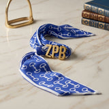 ZPB Gold Letter Blue White Horsebit Scarf Bracelet