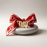 DST Gold Letter Red White Horsebit Scarf Bracelet