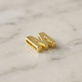 Letter M Gold Slide Letter Charm Sold Individually