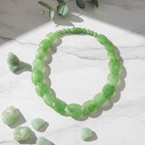 Bead Graduated Green Disc Barrel Clasp Necklace