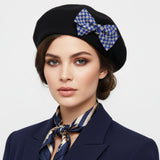 ZPB Merch Blue Clear Checker Stone Bow Hair Clip