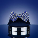 ZPB Merch Blue Clear Checker Stone Bow Hair Clip