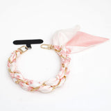 Phone Strap Pink Woven Scarf Keychain Wristlet