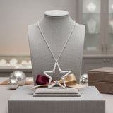 AKA Silver Star Long Pendant Chain Necklace