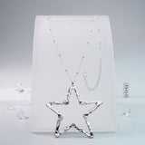 AKA Silver Star Long Pendant Chain Necklace