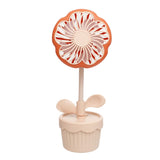 Portable Desk Fan Pink Flower Pot Little Honey