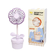 Load image into Gallery viewer, Portable Desk Fan Purple Flower Pot Kuromi
