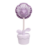 Portable Desk Fan Purple Flower Pot Kuromi