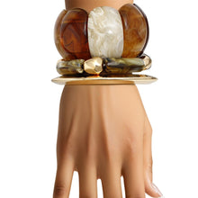 Load image into Gallery viewer, Bangle 3Pcs Rich Brown Hue Swirl Bracelet Set
