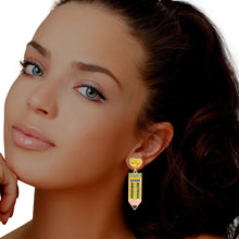 Load image into Gallery viewer, Yellow Stone Pencil Earrings
