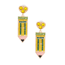 Load image into Gallery viewer, Yellow Stone Pencil Earrings
