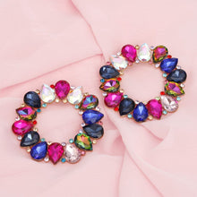 Load image into Gallery viewer, Studs Multi Dazzling Crystal Wreath Earrings Women

