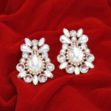 Studs Exquisite Gold Crystal Pearl Earrings