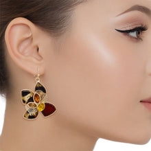 Load image into Gallery viewer, Fish Hook Leopard Die Cut Flower Artisan Earrings
