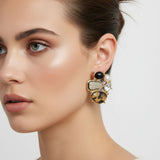 Stud Midnight Safari Leopard Detail Earrings