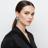 Stud Two Tone Silver Gold Chubby Heart Earrings