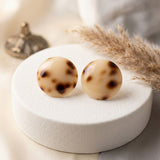 Tortoiseshell Domed Round Stud Earrings