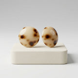 Tortoiseshell Domed Round Stud Earrings