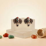 Opulent African Elephant Multicolor Stud Earrings