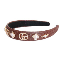 Load image into Gallery viewer, Woven Wonder: Brown Leather Headband
