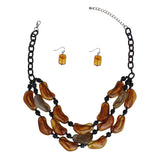 Beaded Brown Earth Inspired Palette Layer Necklace