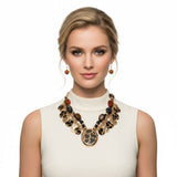 Pendant Global Artisan Leopard Gold Disc Necklace