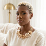 Opulent Aurbo Crystal Pearl Chainmaille Collar Set