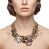 Opulent African Elephant Multicolor Collar Necklace