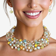 Load image into Gallery viewer, Bib Multicolor Artistic Glass Copper Choker Set
