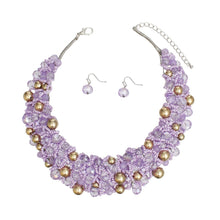 Load image into Gallery viewer, Bib Light Purple Artistic Glass Copper Choker Set
