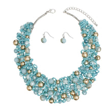 Load image into Gallery viewer, Bib Turquoise Artistic Glass Copper Choker Set
