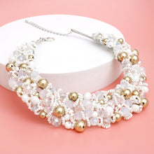 Load image into Gallery viewer, Bib White Artistic Glass Copper Choker Necklace
