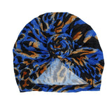 Turban Pre-Tied Knot Blue Animal Print for Women
