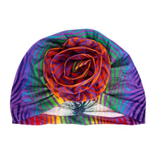 Cargar imagen en el visor de la galería, Turban Pre-Tied Flower Orange Purple Zebra Women
