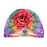 Turban Pre-Tied Flower Light Pink Zebra Women