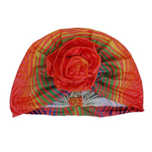 Load image into Gallery viewer, Turban Pre-Tied Flower Orange Ombre Zebra Women

