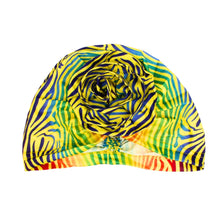 Cargar imagen en el visor de la galería, Turban Pre-Tied Flower Yellow Blue Zebra Women
