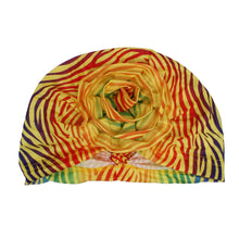 Load image into Gallery viewer, Turban Pre-Tied Flower Yellow Ombre Zebra Women
