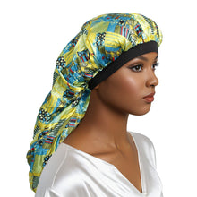 Load image into Gallery viewer, Braids Bonnet Cap Yellow African Tribal Print Unisex
