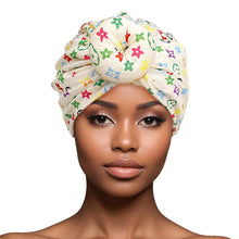 Load image into Gallery viewer, Turban Pre-Tied Donut Beige Monogram Print Women
