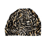 Turban Pre-Tied Flower Velvet Zebra Print Women