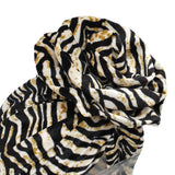 Turban Pre-Tied Flower Velvet Zebra Print Women