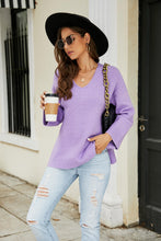 Load image into Gallery viewer, Drop Shoulder V-Neck Knit Pullover
