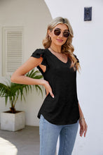 Cargar imagen en el visor de la galería, Smocked Flutter Sleeve V-Neck Top
