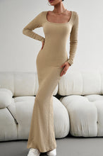 Load image into Gallery viewer, Long Sleeve Square Neck Maxi Bodycon Dress
