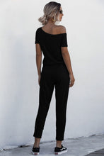 Cargar imagen en el visor de la galería, Asymmetrical Neck Tied Jumpsuit with Pockets

